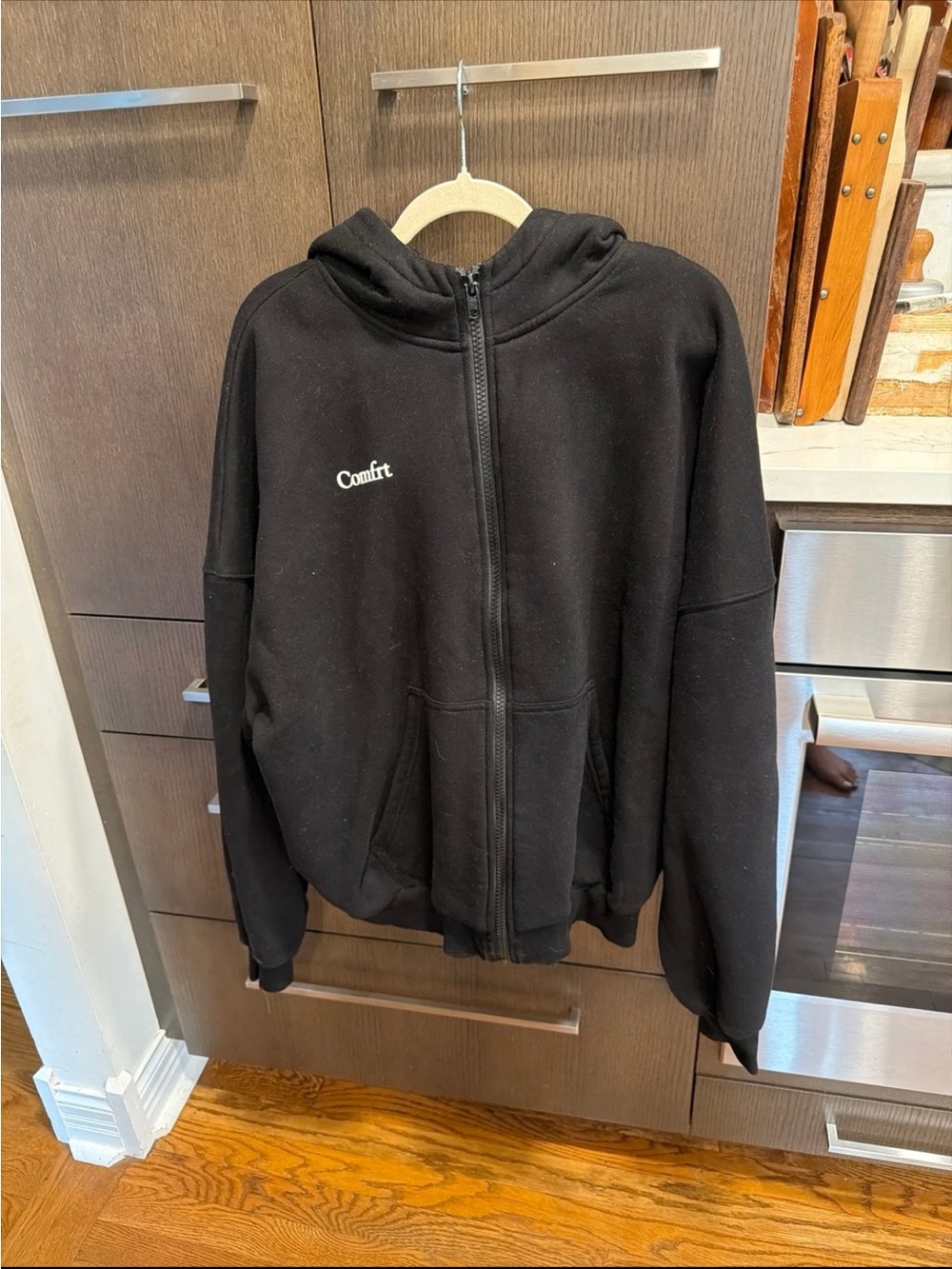 Comfrt Black Zip-Up Hoodie Jacket - unisex